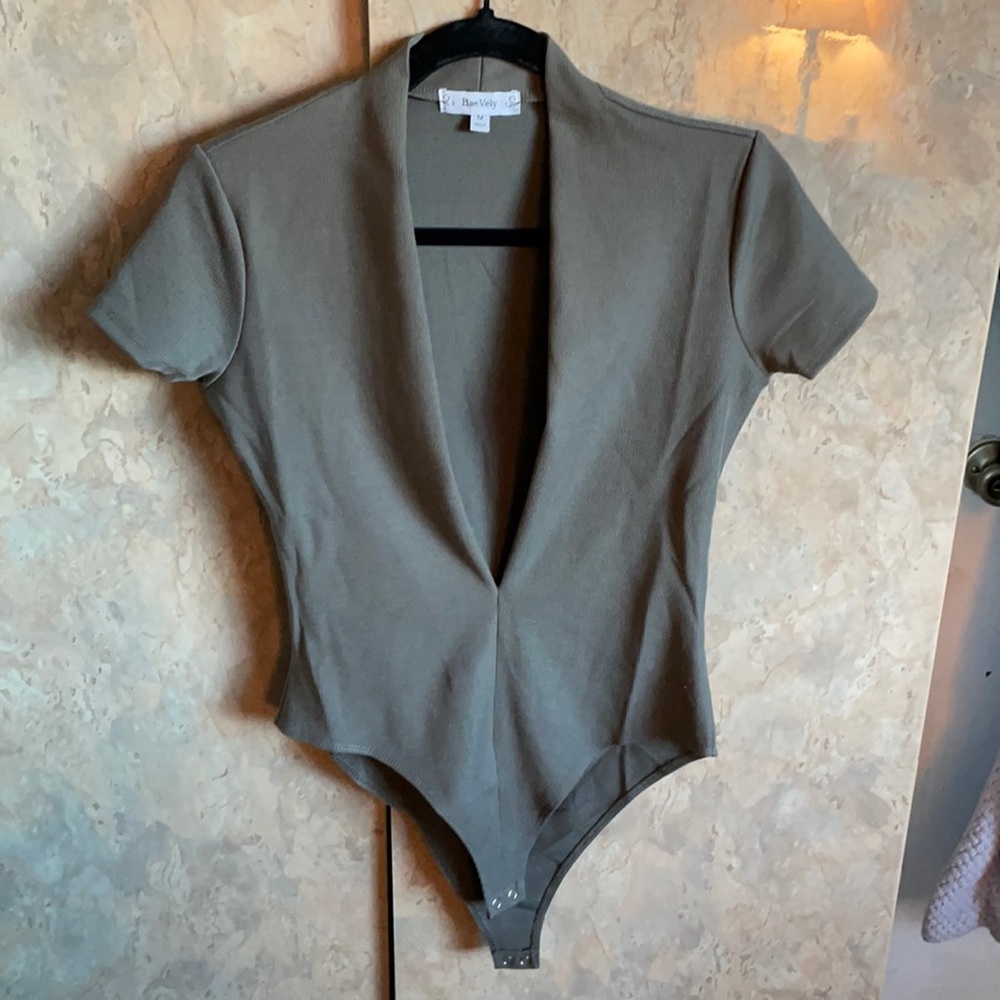 Deep V one piece Slate grey
